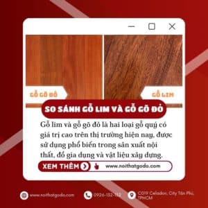 so sánh gỗ lim và gỗ gõ đỏ