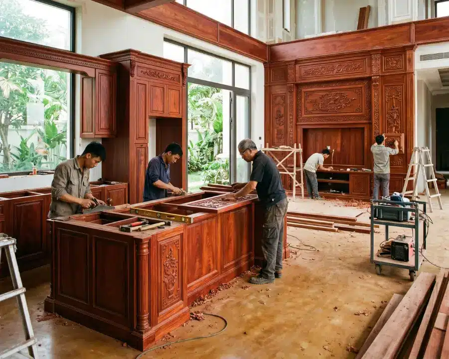 doi tho dang thi cong noi that go do