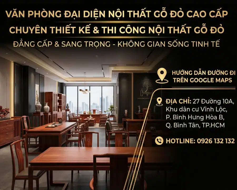 hướng dẫn đường đi đến văn phòng đại diện nội thất gõ đỏ