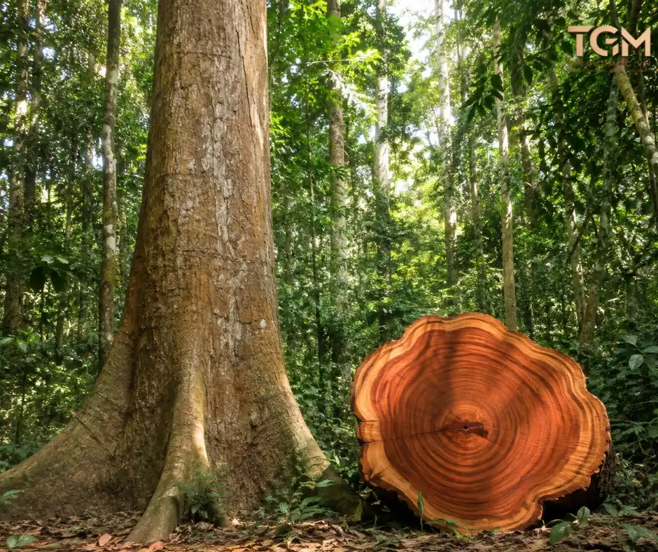 Gỗ gõ đỏ 4 Thân cây gỗ gõ đỏ tự nhiên với màu gỗ đỏ nâu và vân gỗ đẹp