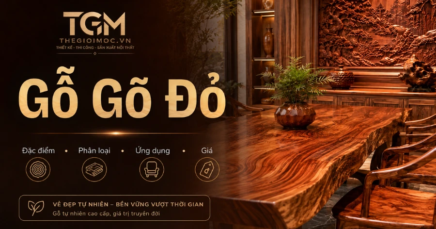 gỗ gõ đỏ là gì, ứng dụng, đặc điểm, phân loại và giá